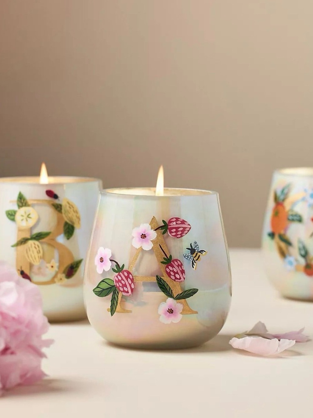 NIB Anthropologie Monogram Initial Y Night Gardenia Glass Candle